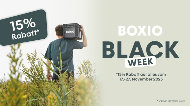 Blackweek bei Boxio mit 15% Rabatt auf alles