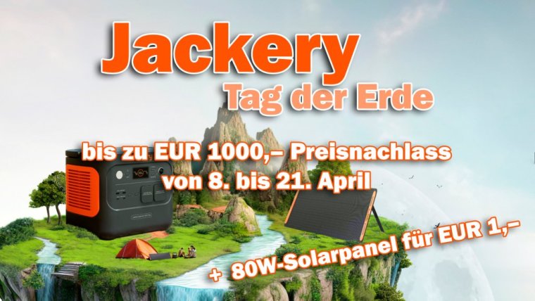 Jackery Tag der Erde: bis zu EUR 1000,– sparen