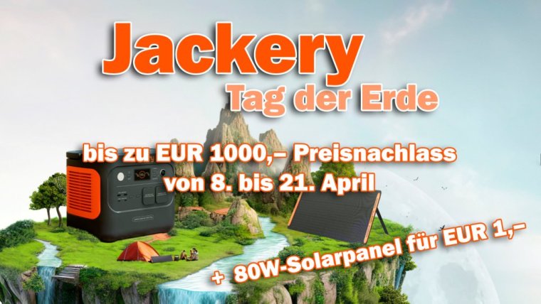 Jackery Tag der Erde: bis zu EUR 1000,– sparen